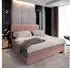 Masseno Pisa Boxspringbett mit Bettkasten 140x200cm, Bonell Matratze & Topper, Rosa (TILIA 62)