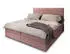 Masseno Pisa Boxspringbett mit Bettkasten 140x200cm, Bonell Matratze & Topper, Rosa (TILIA 62)