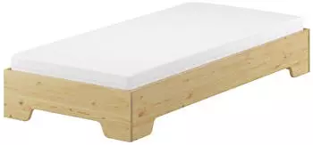Erst-Holz Funktionsbett 100x190 Massivholz, Jugendbett/G&auml;stebett (V-60.56-10-190)