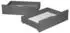 Homestyle4u Bettkasten 2er Set mit Rollen, Holz, Grau (2197)