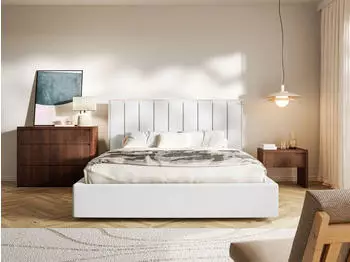 Selsey Togents Polsterbett mit Bettkasten, Veloursbezug, 160x200cm, Weiß