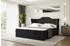 ALTDECOR Vila Boxspringbett mit Matratze H3, Topper und Lattenrost, Schwarz Samt, 200x200cm