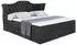 ALTDECOR Vila Boxspringbett mit Matratze H3, Topper und Lattenrost, Schwarz Samt, 200x200cm