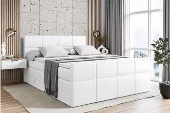 ALTDECOR Ardeni-Z King Boxspringbett 180x200cm Kunstleder Wei&szlig; H3/H4 mit Bettkasten (ARDENI-Z KING)