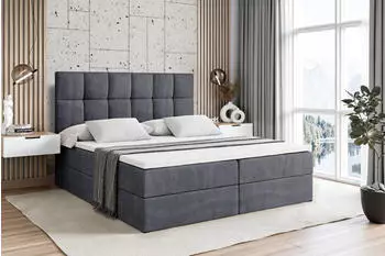 ALTDECOR RICAR Boxspringbett mit Bettkasten, 200x200cm, Dunkelgrau Samt (RICAR)
