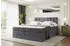ALTDECOR OTTA King Boxspringbett 180x200cm, Bettkasten, H3/H4 Matratze, Dunkelgrau Samt