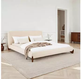 Idimex Paterna Polsterbett 180x200cm Boucl&eacute; Lattenrost beige (PATERNA)