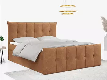 MKS Meble Premium 11 Boxspringbett mit Bettk&auml;sten, 120x200cm, Orange, H4