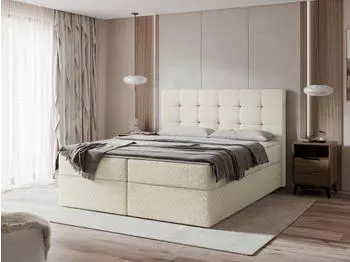 Mirjan24 Boxspringbett Luanda Boucle mit Bettkasten & Topper, 160x200cm (Luanda Boucle)