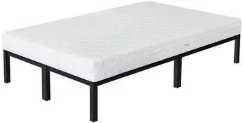 ML-Design Paris Metallbett mit Lattenrost & Kaltschaummatratze 16cm, 120x200cm, Schwarz (Paris)
