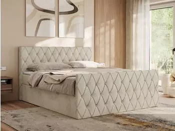 MKS Meble Miren Duo Boxspringbett 120x200 mit Bettkasten, Topper, H3 (Miren Duo)