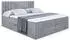 ALTDECOR Idriko Boxspringbett mit Matratze H3, Topper und Lattenrost, Grau Samt, 140x200cm