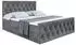 ALTDECOR AMAY Boxspringbett mit Bettkasten, 160x200cm, Dunkelgrau Samt (AMAY-Z)