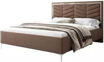 Lookway Aurora II Polsterbett 180x200 mit Bettkasten, Metallgestell, Braun (800001175675)