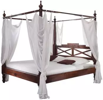 Massivmoebel24 Oxford Himmelbett Akazie Massivholz 180x200cm (09-638-620-6019)