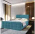 Masseno SLAT Boxspringbett 140x200cm mit Bettkasten, Bonell-Matratze, Blau (SLAT 140X200 CM COSMIC 190)