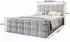 Masseno SLAT Boxspringbett 140x200cm mit Bettkasten, Bonell-Matratze, Blau (SLAT 140X200 CM COSMIC 190)