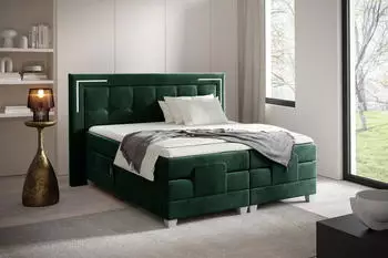 Fun M&ouml;bel DORES Boxspringbett Elektrisch Stoff Fresh Flaschengr&uuml;n 160x200cm