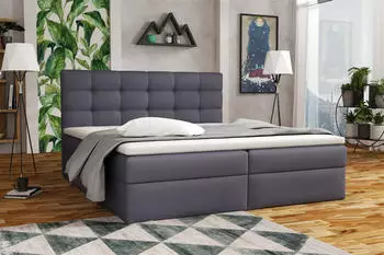 Fun Möbel Boxspringbett DORIANO 160x200cm Kunstleder Anthrazit