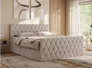 MKS Meble Miren Duo Boxspringbett 160x200cm mit Bettkasten, Topper, H4 (Miren Duo)