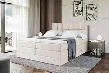 ALTDECOR Ricar King Boxspringbett mit Bettkasten, Topper, H3/H4, 200x200cm, Beige