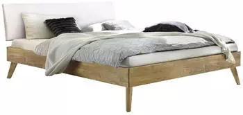 Hasena Trento Pesaro Massivholzbett 120x200cm Eiche bianco, ge&ouml;lt (Pesaro 25)