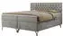 MKS Meble GRIMALDI Boxspringbett 200x200cm, Hellgrau Velvet, H3, mit Bettkasten und Topper