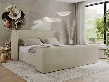 MKS Meble Emora Classic Duo Polsterbett mit Lattenrost 160x200cm Beige Velvet