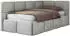 MKS Meble ARVO Jugendbett 90x200 Polsterbett mit Bettkasten, Hellgrau (Monolith 84)
