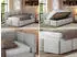 MKS Meble ARVO Jugendbett 90x200 Polsterbett mit Bettkasten, Hellgrau (Monolith 84)