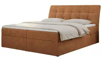 MKS Meble Diegos Boxspringbett 120x200 mit Matratze H3 und Topper, Orange Struktur (Diegos)