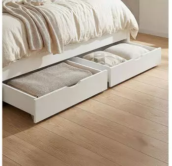 Homestyle4u Bettkasten 2er-Set mit Rollen, Holz, Wei&szlig; (1911)