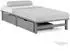 Homestyle4u Palettenbett 90x200 Kiefer Grau 2 Bettkästen (3043)