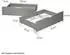 Homestyle4u Palettenbett 90x200 Kiefer Grau 2 Bettkästen (3043)