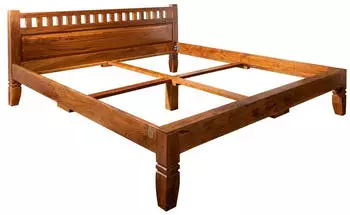Massivmoebel24 Oxford Bett Akazienholz massiv 200x200cm honig lackiert (09-640-610-7050)