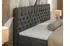 MKS Meble Grimaldi Boxspringbett 140x200cm Velvet Dunkelgrau H4 mit Bettkasten und Topper