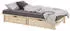 Homestyle4u Palettenbett 100x200 Kiefer Natur mit Lattenrost und 2 Bettkästen (3038)
