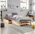 Homestyle4u Palettenbett 100x200 Kiefer Natur mit Lattenrost und 2 Bettkästen (3038)