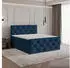 Masseno ROVARI Boxspringbett 140x200cm mit Bonell-Matratze und Topper, Blau (KRONOS 09)