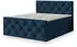 Masseno ROVARI Boxspringbett 140x200cm mit Bonell-Matratze und Topper, Blau (KRONOS 09)