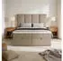 Marpur Malmo Boxspringbett mit Bettkasten, Velourstoff, Braun, 200x200cm
