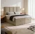 Marpur Malmo Boxspringbett mit Bettkasten, Velourstoff, Braun, 200x200cm