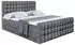 ALTDECOR VIONE-Z Boxspringbett mit Bettkasten, Dunkelgrau Samt, 120x200cm (VIONE-Z)