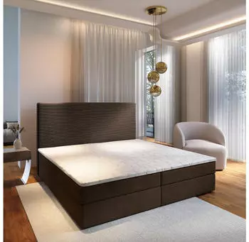 Masseno GIARRO Boxspringbett 160x200cm mit Bonell-Matratze und Topper, Braun (GIARRO 160X200 CM POSO 06 + KRONOS 06)