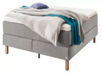 Hasena Carlota Boxspringbett 160x200cm Eiche bright, light grey