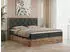 MKS Meble Veneto Boxspringbett 200x200 mit zwei Bettkästen, Dunkelgrau, Eiche-Wotan Rahmen