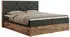 MKS Meble Veneto Boxspringbett 200x200 mit zwei Bettkästen, Dunkelgrau, Eiche-Wotan Rahmen