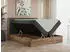 MKS Meble Veneto Boxspringbett 200x200 mit zwei Bettkästen, Dunkelgrau, Eiche-Wotan Rahmen
