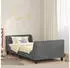 vidaXL Kinderbettgestell mit Kopfteil Dunkelgrau 90x190cm Samt (42010878)