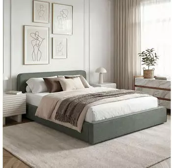Idimex Marini Polsterbett mit Lattenrost, Textil, gr&uuml;n, 140x200cm